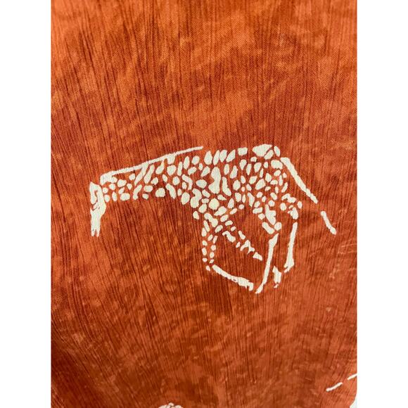 La Cera Giraffe Safari African Print Terra Cotta Midi Dress - Picture 4 of 6